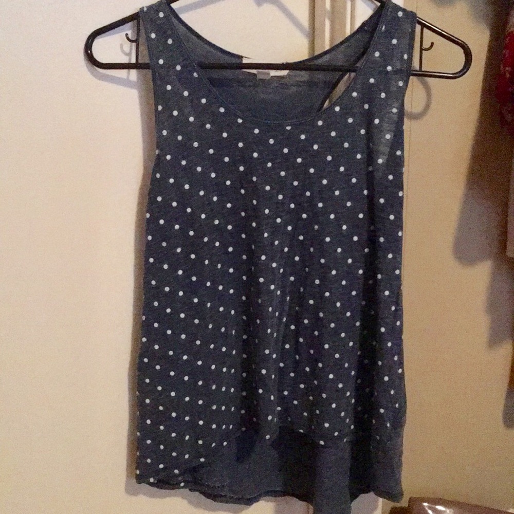 Navy blue tank top with white dots S - Picture 1 of 4